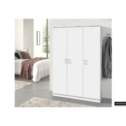 Opbergkast Ray 120cm met 3 deuren en 4 legplanken -wit