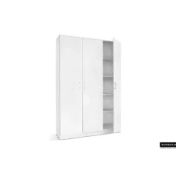 Opbergkast Ray 120cm met 3 deuren en 4 legplanken -wit