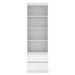 Open boekenkast Maja 60 cm met 2 lades - wit mat 195x60x40 cm