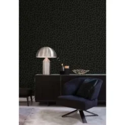 Origin behang - panterprint - donkergrijs en zwart - 0.53 x 10.05 m