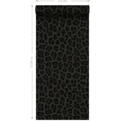 Origin behang - panterprint - donkergrijs en zwart - 0.53 x 10.05 m