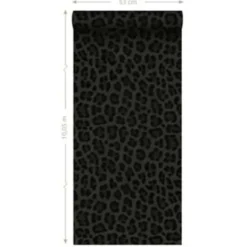 Origin behang - panterprint - donkergrijs en zwart - 0.53 x 10.05 m