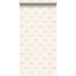 Origin behang - strikjes - wit en licht roze - 53 cm x 10,05 m