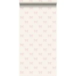 Origin behang - strikjes - wit en licht roze - 53 cm x 10,05 m