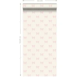 Origin behang - strikjes - wit en licht roze - 53 cm x 10,05 m