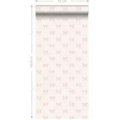 Origin behang - strikjes - wit en licht roze - 53 cm x 10,05 m