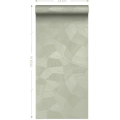 Origin Wallcoverings behang grafisch 3D motief licht vergrijsd groen