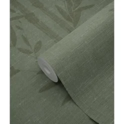 Origin Wallcoverings behang bamboe vergrijsd groen - 50 x 900 cm