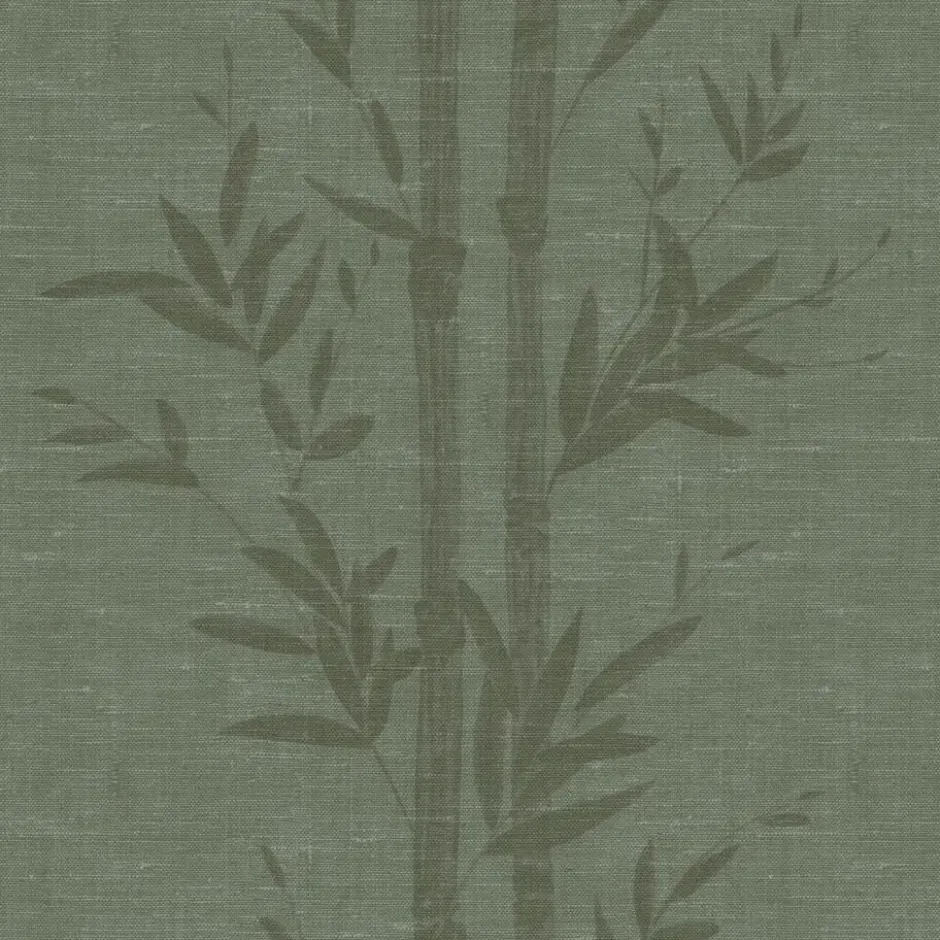 Origin Wallcoverings behang bamboe vergrijsd groen - 50 x 900 cm