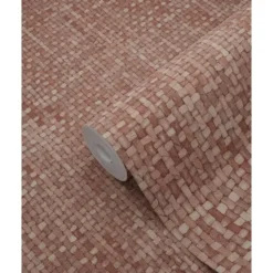 Origin Wallcoverings behang geweven linnenstructuur terracotta - 50 x 900 cm
