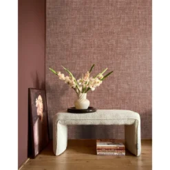 Origin Wallcoverings behang geweven linnenstructuur terracotta - 50 x 900 cm