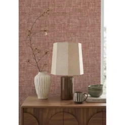 Origin Wallcoverings behang geweven linnenstructuur terracotta - 50 x 900 cm