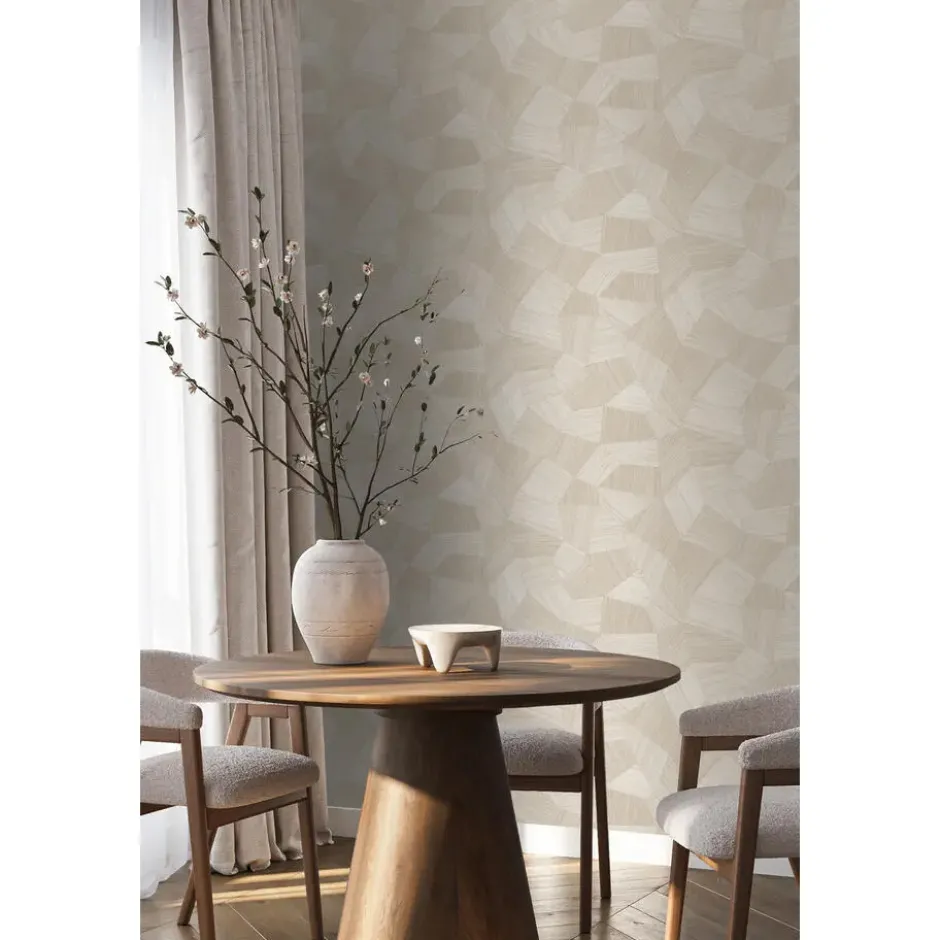 Origin Wallcoverings behang grafisch 3D motief gebroken wit - 53 x 1005 cm
