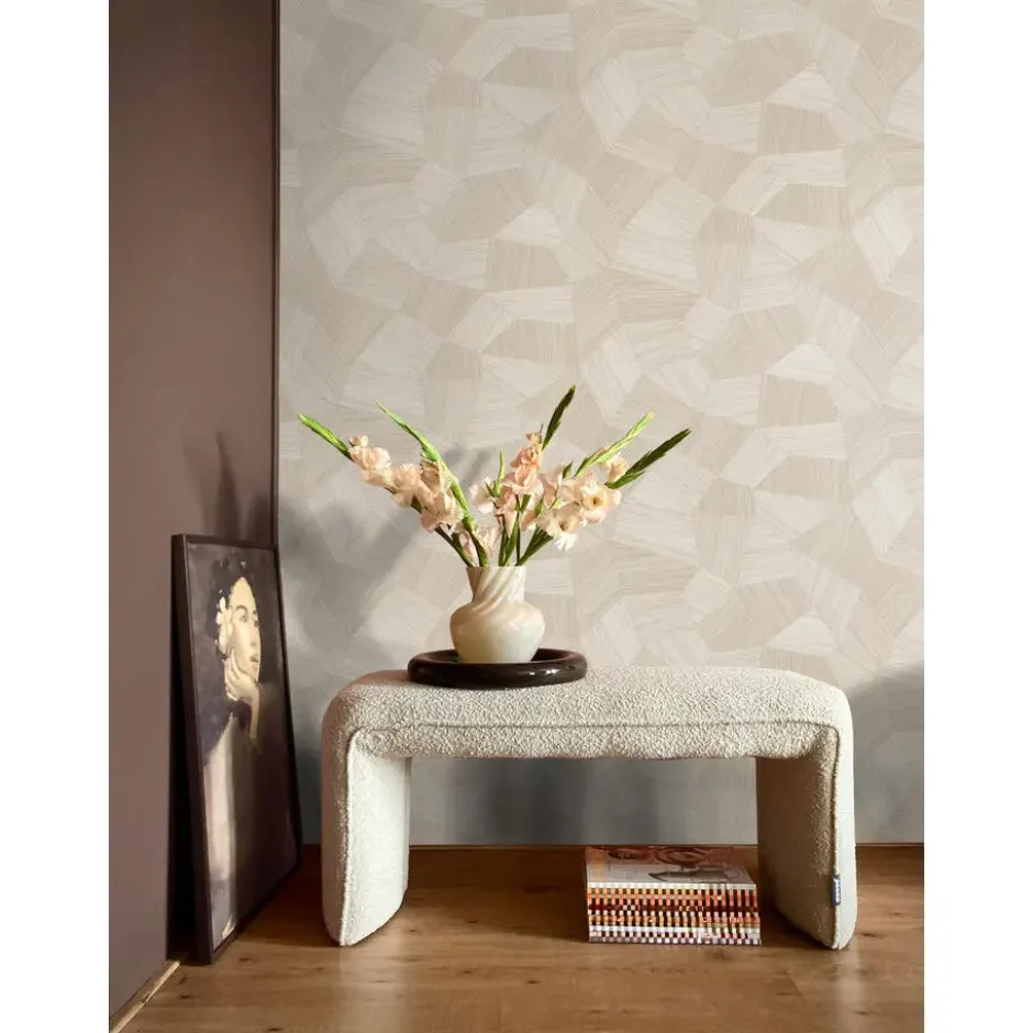 Origin Wallcoverings behang grafisch 3D motief gebroken wit - 53 x 1005 cm