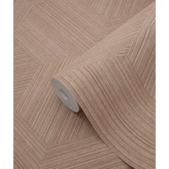 Origin Wallcoverings behang grafisch 3D motief terracotta roze - 50 x 900 cm