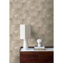 Origin Wallcoverings behang 3D-motief bladeren zand beige - 50 x 900 cm