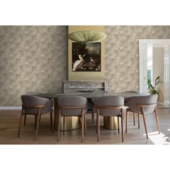 Origin Wallcoverings behang 3D-motief bladeren zand beige - 50 x 900 cm