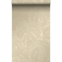 Origin Wallcoverings behang tropische bladeren taupe - 53 x 1005 cm