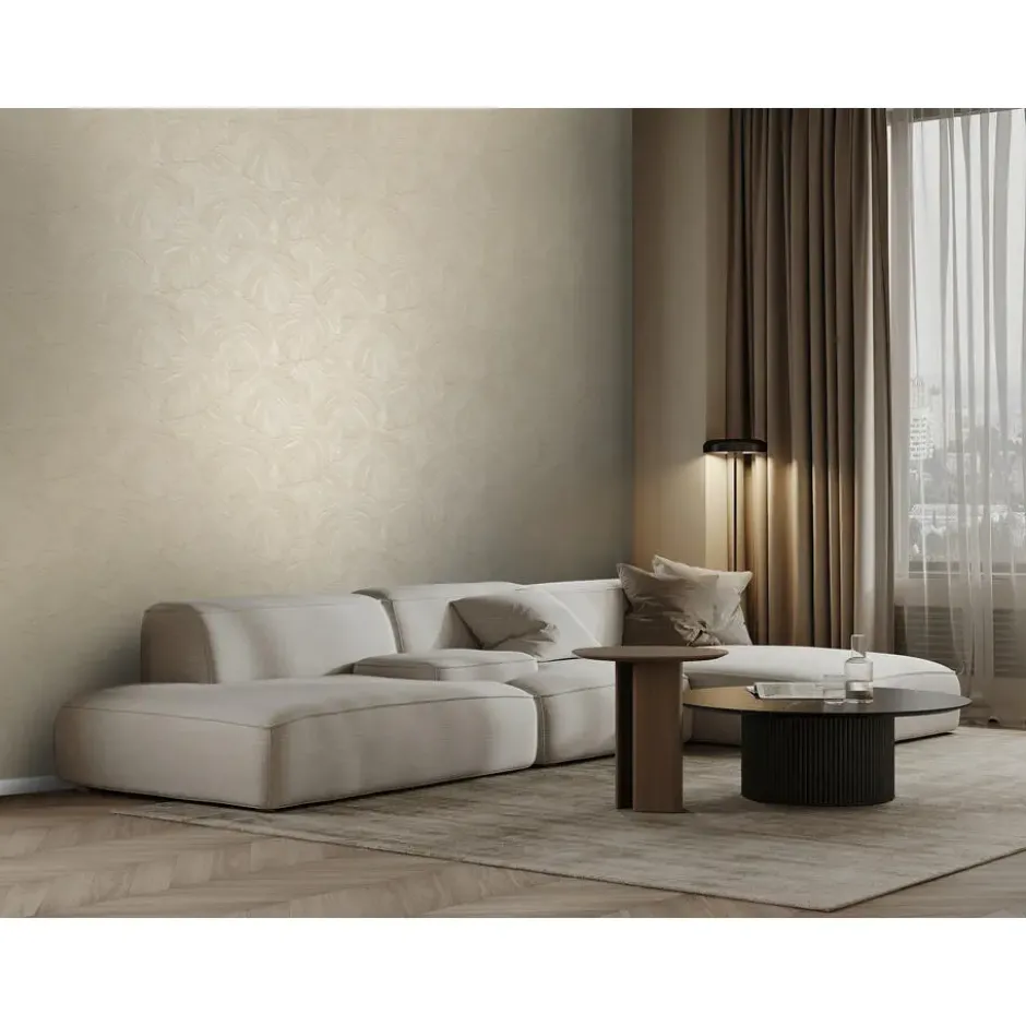 Origin Wallcoverings behang tropische bladeren taupe - 53 x 1005 cm