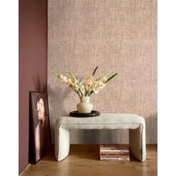 Origin Wallcoverings behang geweven linnenstructuur licht terracotta