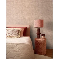 Origin Wallcoverings behang geweven linnenstructuur licht terracotta