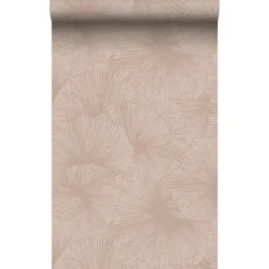 Origin Wallcoverings behang 3D-motief bladeren licht terracotta - 53 x 1005 cm
