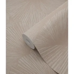 Origin Wallcoverings behang 3D-motief bladeren licht terracotta - 53 x 1005 cm