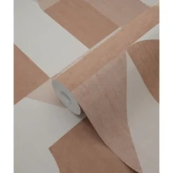 Origin Wallcoverings behang cirkels in Bauhaus stijl terracotta en beige