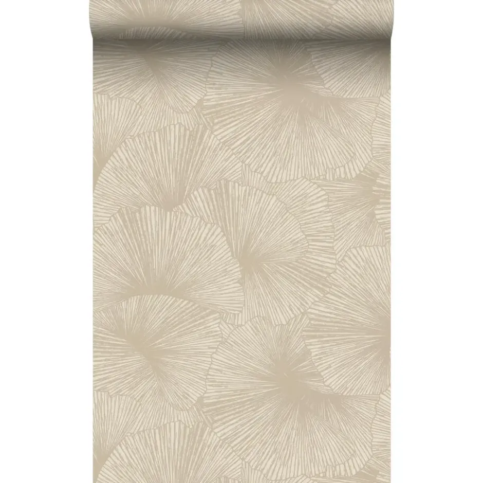 Origin Wallcoverings behang 3D-motief bladeren beige - 53 x 1005 cm