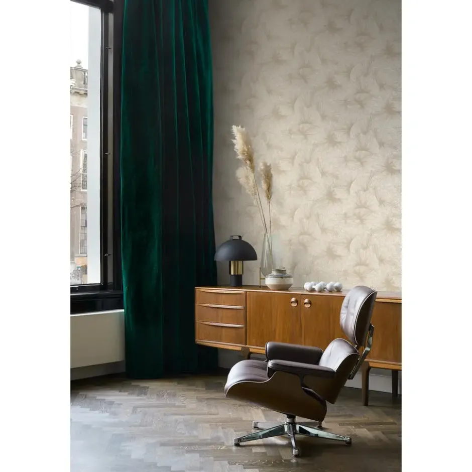 Origin Wallcoverings behang 3D-motief bladeren beige - 53 x 1005 cm