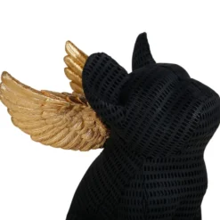 Ostaria Beeldje Franse Bulldog - gouden vleugels - 20 cm - hars
