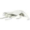 Ostaria Panter beeld - 27cm - polystone - zilver - decoratie dier
