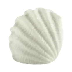 Ostaria tafellamp - schelp - wit - kunststof - verlichting - 16cm