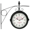 Ostaria Wandklok/muur klok - 21cm - Station klok - metaal - zwart