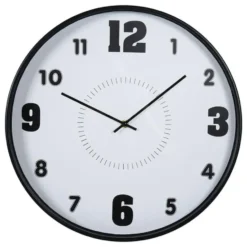 Ostaria Wandklok/muur klok - D40 cm - kunststof - keuken/kamer