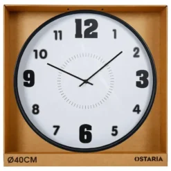 Ostaria Wandklok/muur klok - D40 cm - kunststof - keuken/kamer