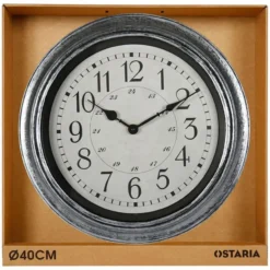 Ostaria Wandklok/muur klok - Old School - D40 cm - kunststof