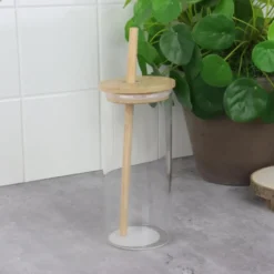 OTIX Drinkglazen met Bamboo Deksel met Rietje 2 Stuks 400 ml Waterglazen