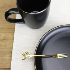OTIX Gebaksvorkjes 4 stuks Goud met Bladeren Dessertvorkjes Taartvorkjes LEAF