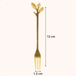 OTIX Gebaksvorkjes 4 stuks Goud met Bladeren Dessertvorkjes Taartvorkjes LEAF