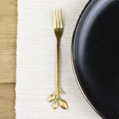 OTIX Gebaksvorkjes 4 stuks Goud met Bladeren Dessertvorkjes Taartvorkjes LEAF