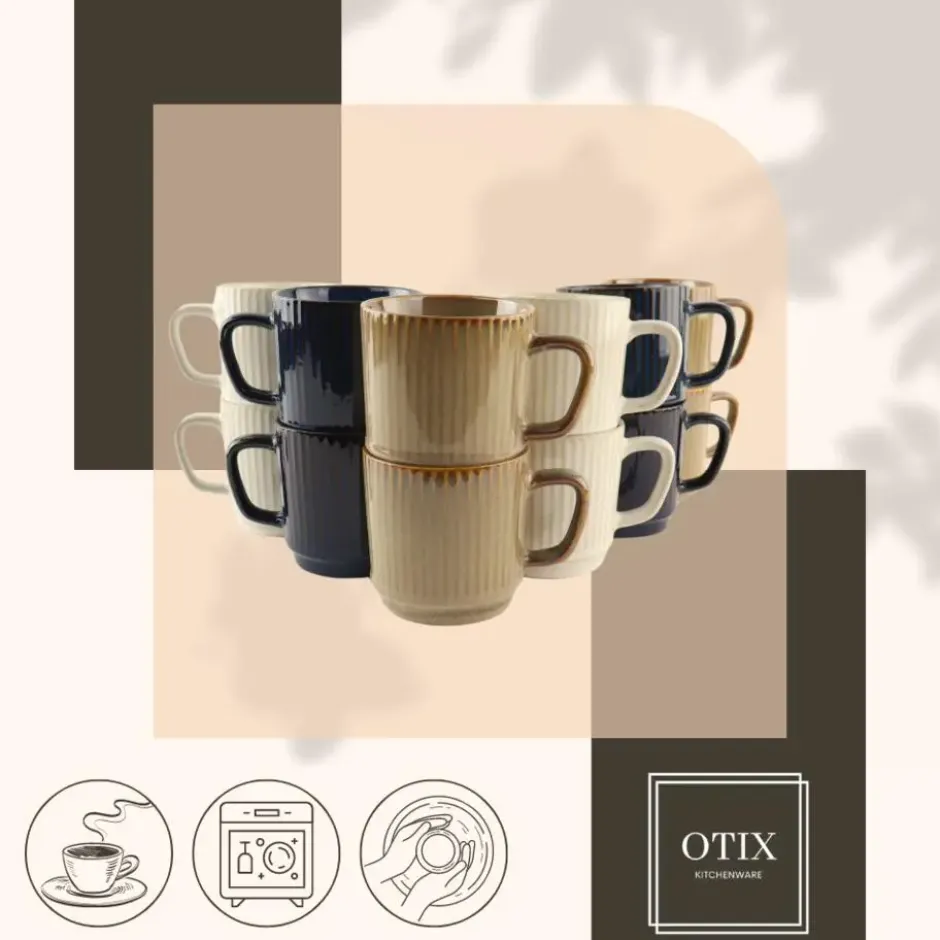 OTIX Koffiekopjes 12 Delig Tone - Multikleur
