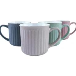 OTIX Koffiekopjes met Oor Koffietassen Set van 4 Aardewerk 250 ml MOSS