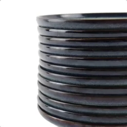 OTIX Ontbijtborden 12 Persoons 21cm Dessertbord Blauw Aardewerk EBONY