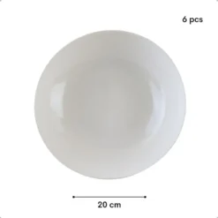 OTIX Pastaborden Bordenset 6 Persoons Diepe Borden Soepborden 20cm Wit Porsel...