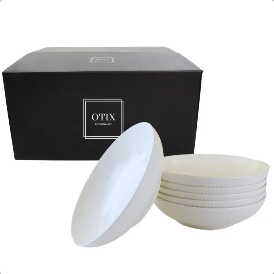 OTIX Pastaborden Bordenset 6 Persoons Diepe Borden Soepborden 20cm Wit Porsel...