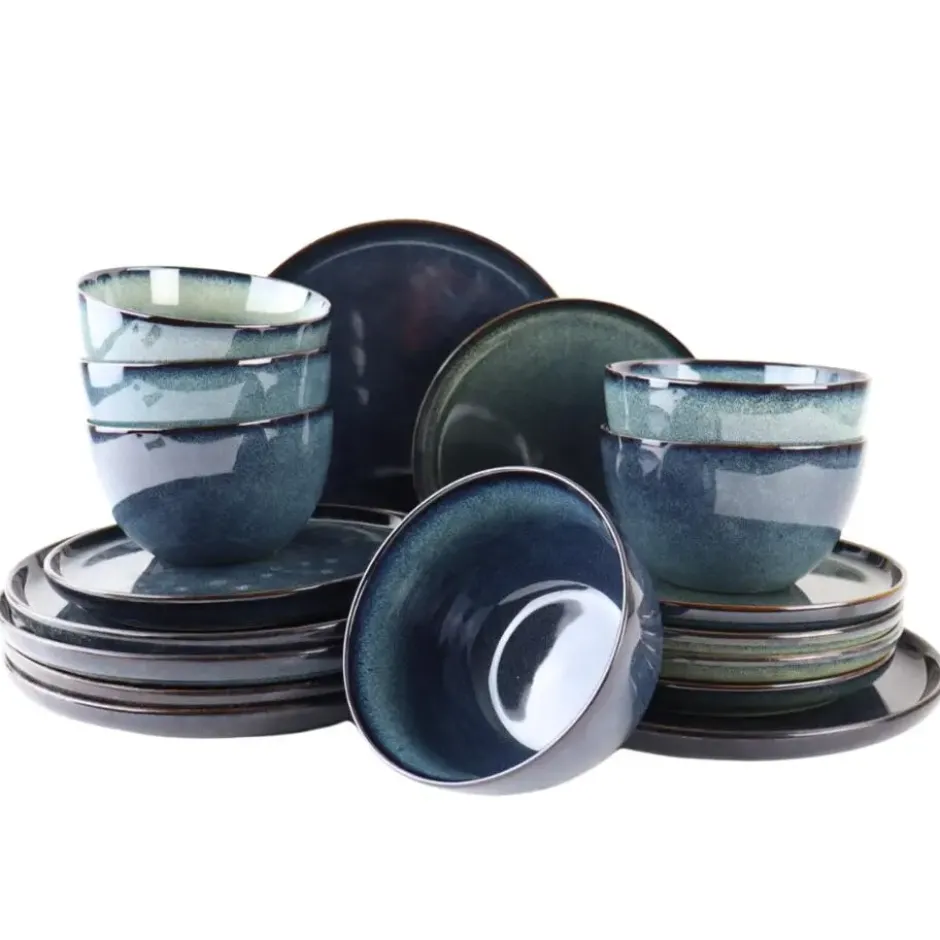 OTIX Serviesset 18 Delig Ebony - Blauw