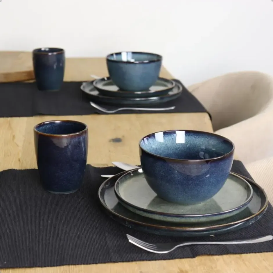 OTIX Serviesset 18 Delig Ebony - Blauw
