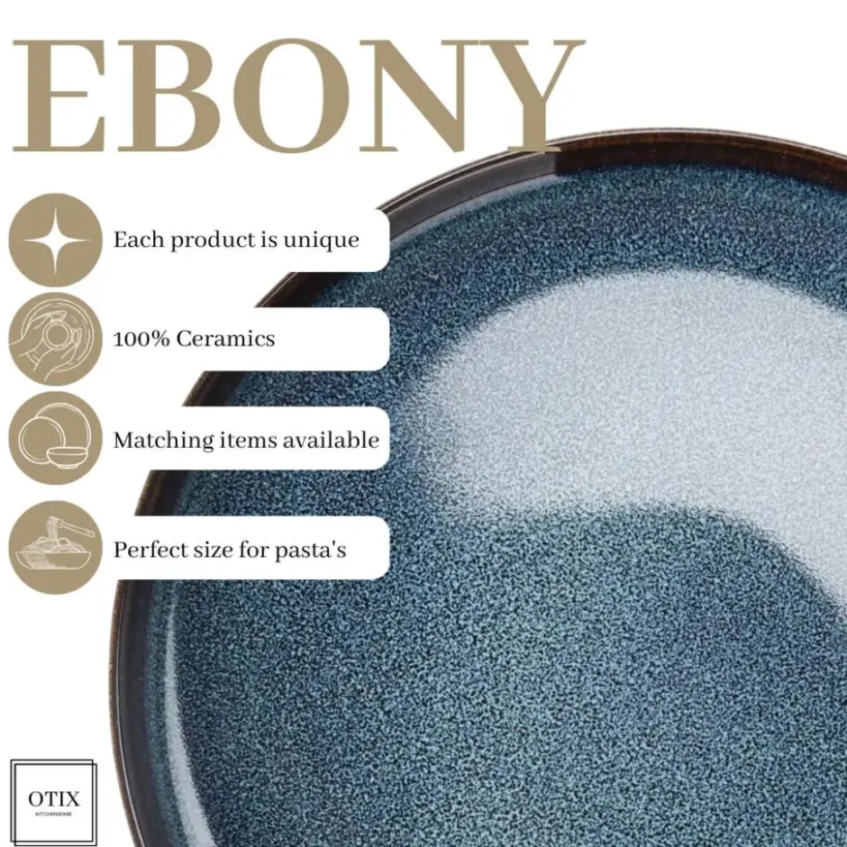 OTIX Serviesset 18 Delig Ebony - Blauw