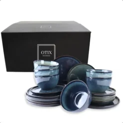 OTIX Serviesset 18 Delig Ebony - Blauw